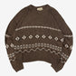 MEN'S VINTAGE 1980S PATTERNED KNITTED JUMPER - X-LARGE