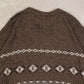 MEN'S VINTAGE 1980S PATTERNED KNITTED JUMPER - X-LARGE