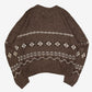 MEN'S VINTAGE 1980S PATTERNED KNITTED JUMPER - X-LARGE