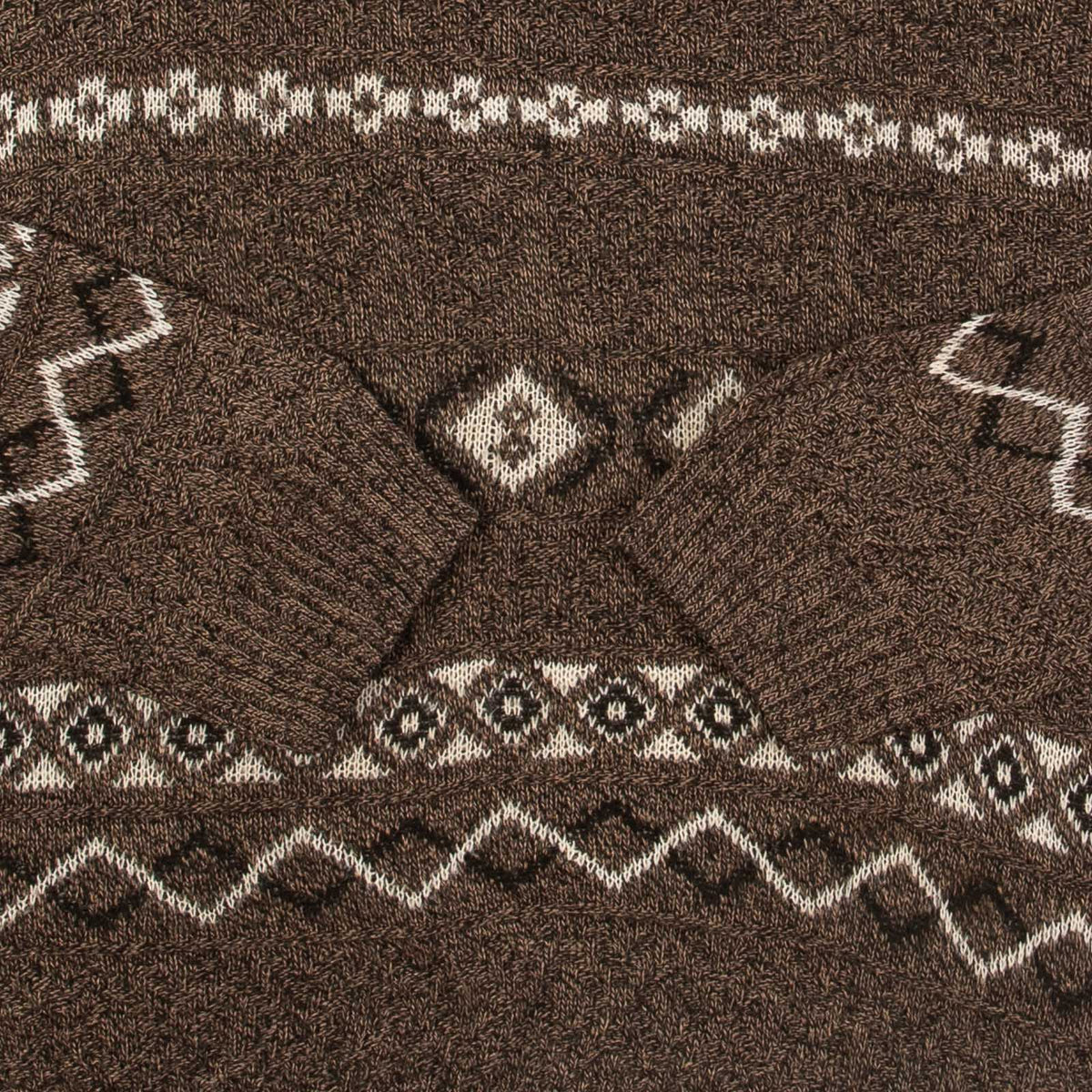 MEN'S VINTAGE 1980S PATTERNED KNITTED JUMPER - X-LARGE