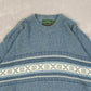 MEN'S VINTAGE 1990S PATTERNED KNITTED JUMPER - LARGE