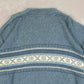 MEN'S VINTAGE 1990S PATTERNED KNITTED JUMPER - LARGE