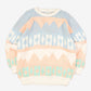 WOMEN'S VINTAGE 1980S STRUCTURED PATTERNED KNITTED JUMPER - LARGE