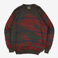 MEN'S VINTAGE 1980S STRIPED GRAPHIC PRINT KNITTED JUMPER - MEDIUM