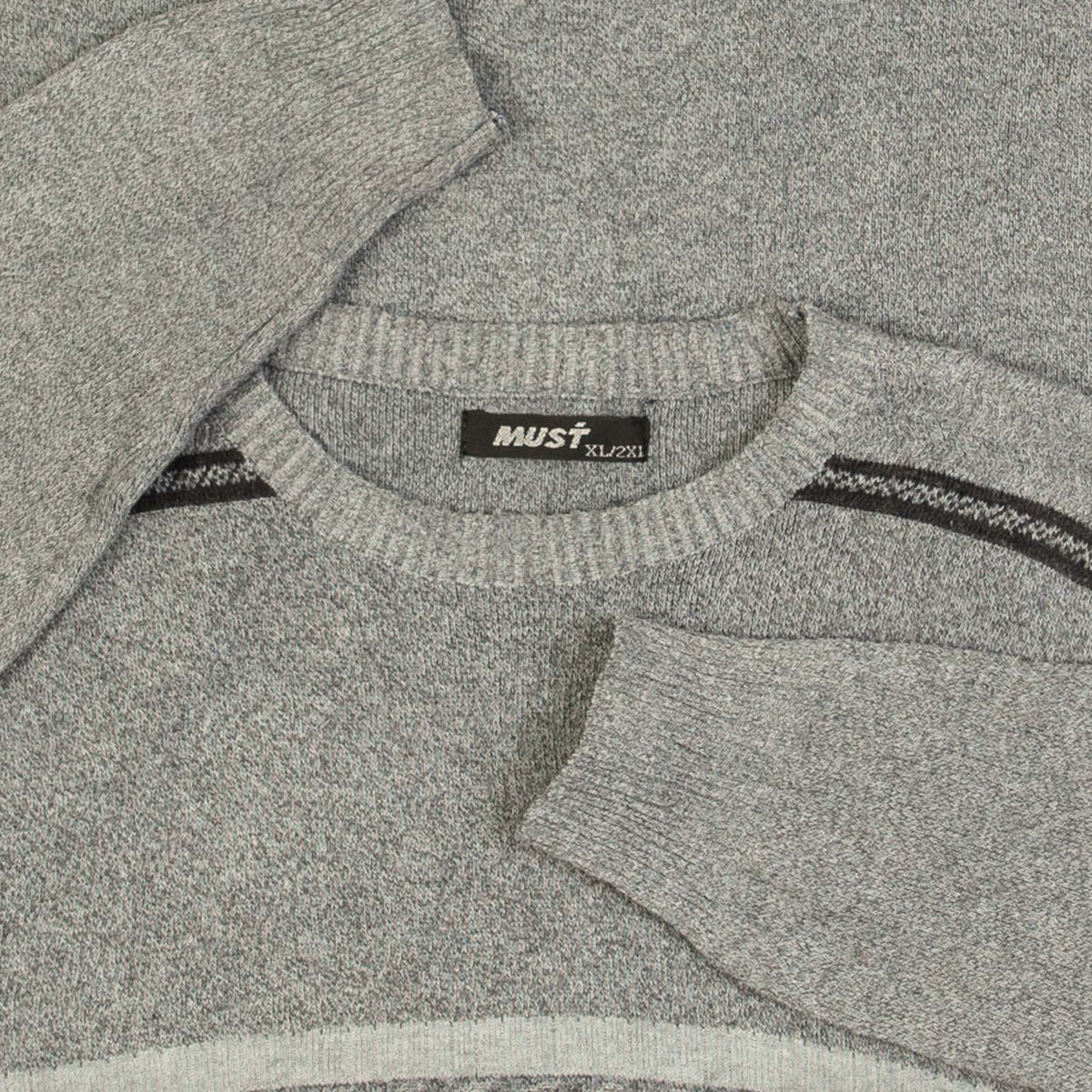 MEN'S VINTAGE 1990S STRIPED KNITTED JUMPER - MEDIUM