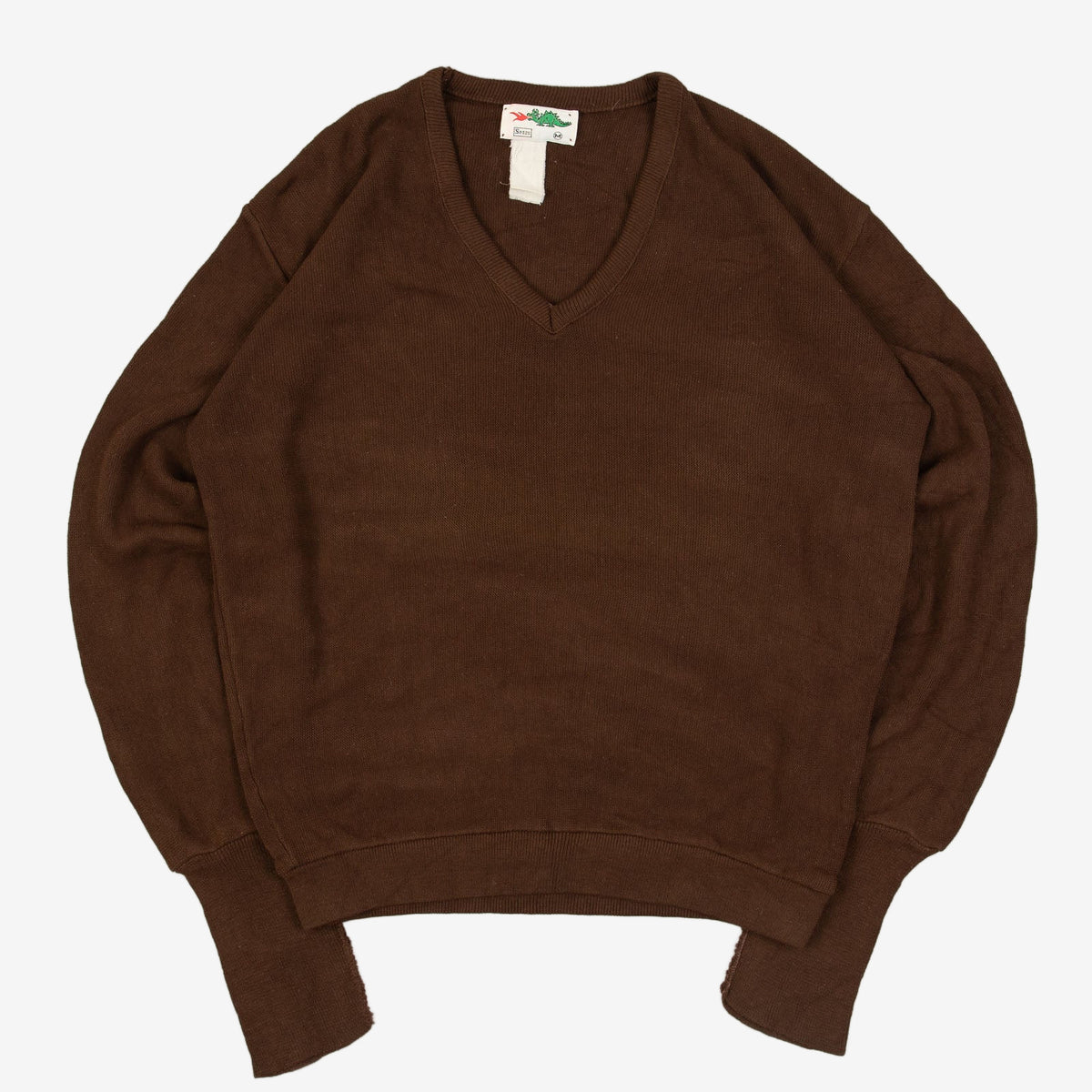 MEN'S VINTAGE 1980S SEARS KNITTED JUMPER - MEDIUM