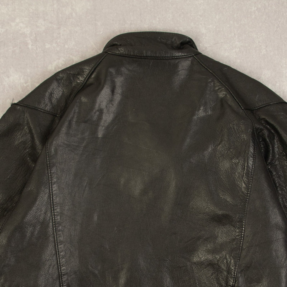 WOMEN'S VINTAGE 1980S LEATHER BIKER JACKET - LARGE