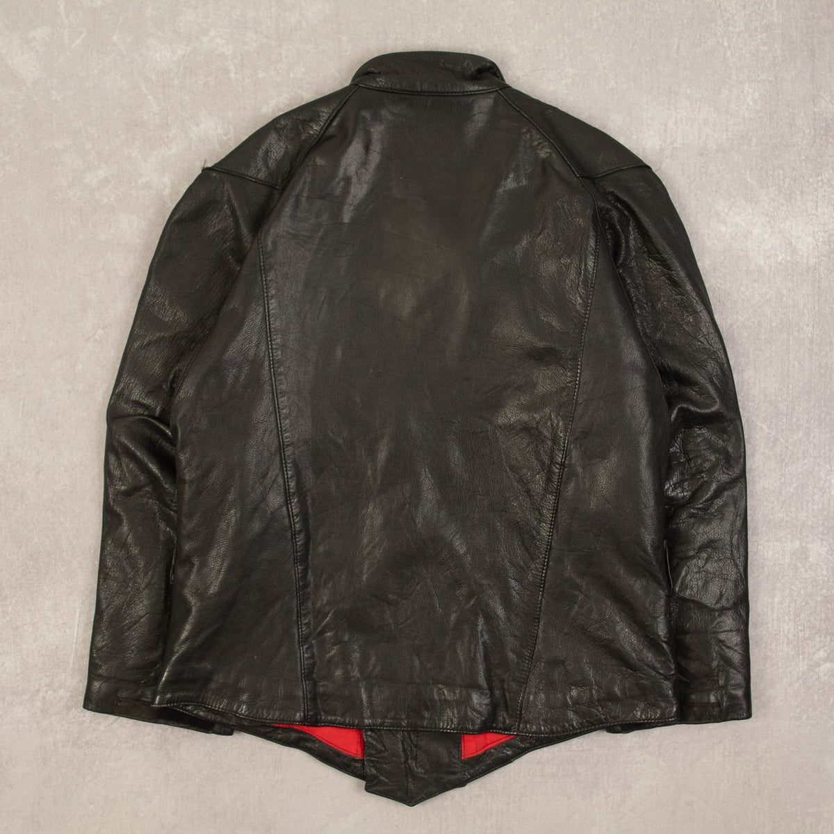 WOMEN'S VINTAGE 1980S LEATHER BIKER JACKET - LARGE