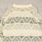 WOMEN'S VINTAGE 1980S PATTERNED STRUCTURED KNITTED JUMPER - MEDIUM