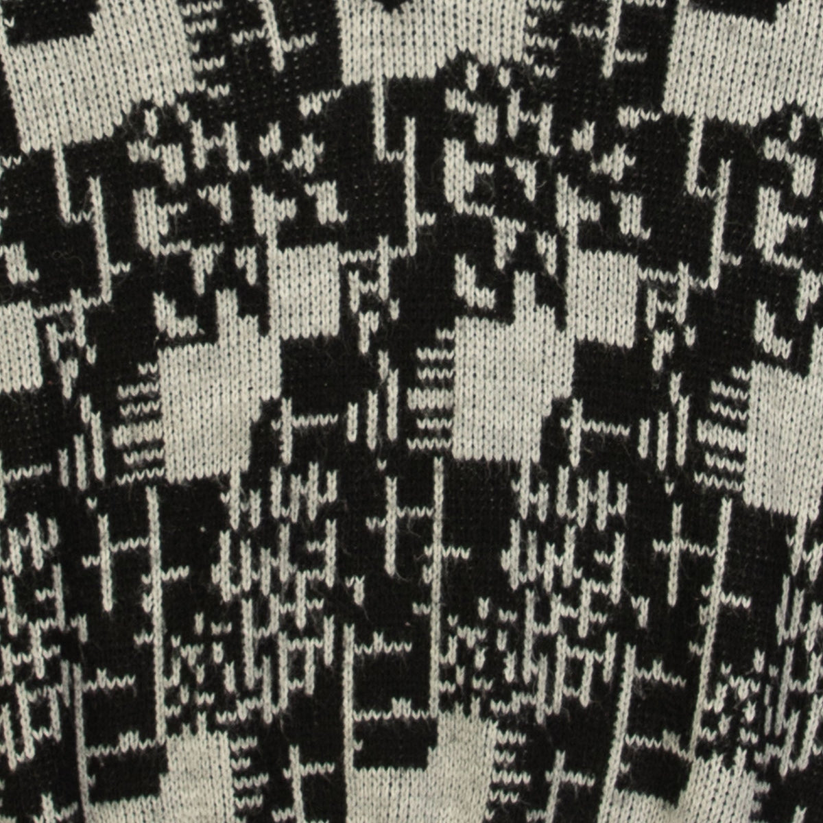 MEN'S VINTAGE 1980S PATTERNED V-NECK KNITTED JUMPER - MEDIUM