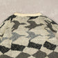 WOMEN'S VINTAGE 1990S BOXY STRUCTURED PATTERNED KNITTED JUMPER - LARGE