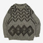 MEN'S VINTAGE 1980S CHEVRON PATTERNED KNITTED JUMPER - LARGE