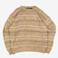 MEN'S VINTAGE 1990S STRUCTURED PATTERNED KNITTED JUMPER - X-LARGE