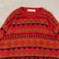 MEN'S VINTAGE 1990S STRUCTURED PATTERNED KNITTED JUMPER - LARGE