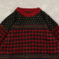 MEN'S VINTAGE HERRINGBONE PATTERNED KNITTED JUMPER - MEDIUM