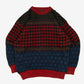 MEN'S VINTAGE HERRINGBONE PATTERNED KNITTED JUMPER - MEDIUM