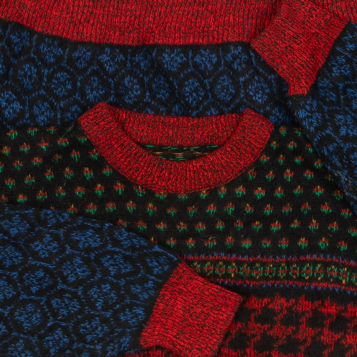 MEN'S VINTAGE HERRINGBONE PATTERNED KNITTED JUMPER - MEDIUM
