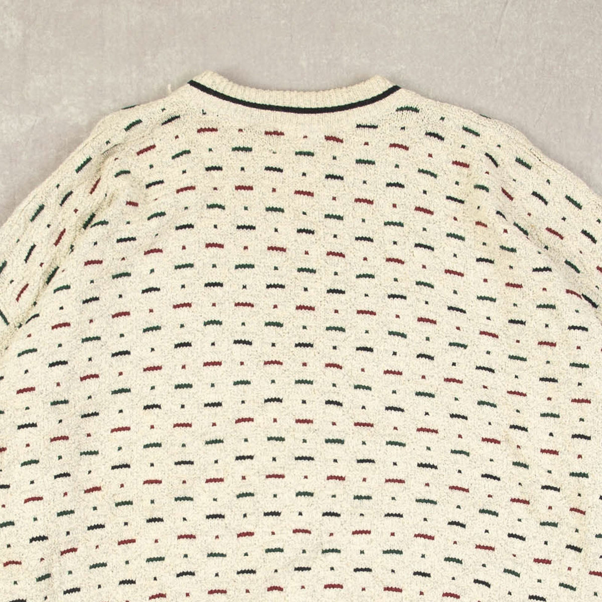 MEN'S VINTAGE 1990S STRUCTURED PATTERNED KNITTED JUMPER - XX-LARGE