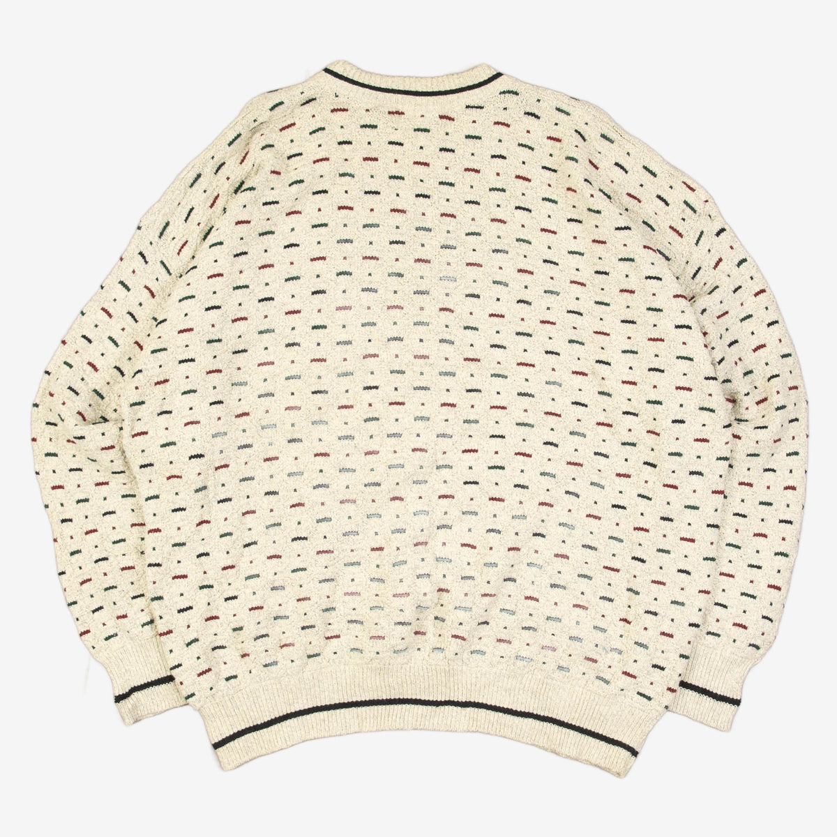 MEN'S VINTAGE 1990S STRUCTURED PATTERNED KNITTED JUMPER - XX-LARGE