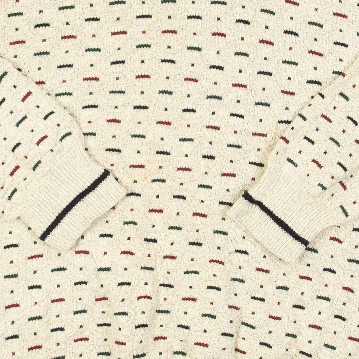 MEN'S VINTAGE 1990S STRUCTURED PATTERNED KNITTED JUMPER - XX-LARGE