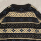 MEN'S VINTAGE 1990S SEARS PATTERNED KNITTED JUMPER - LARGE