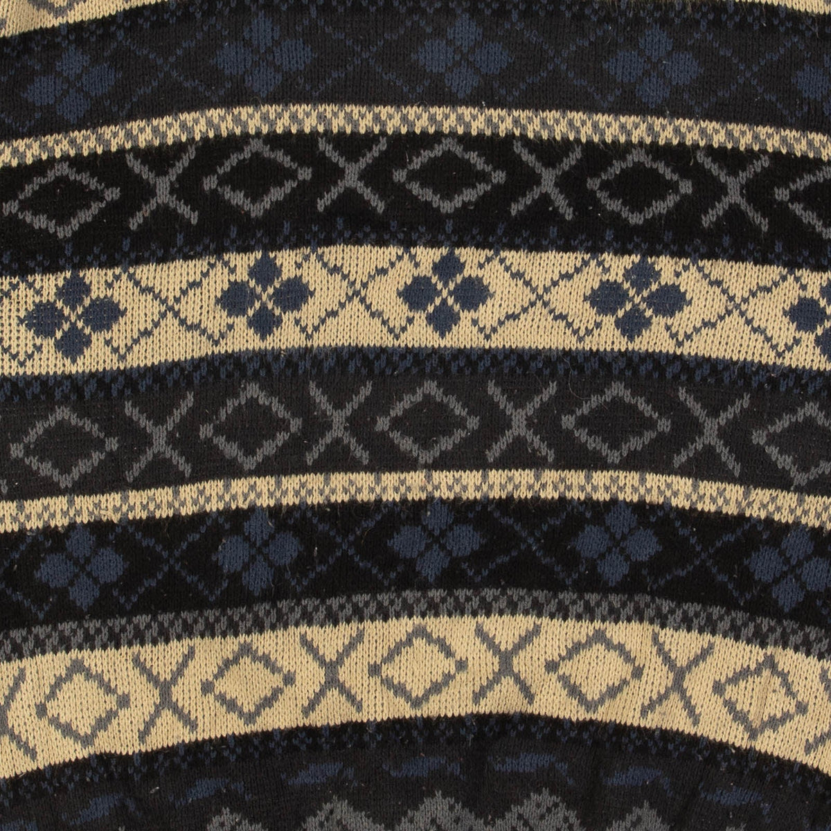 MEN'S VINTAGE 1990S SEARS PATTERNED KNITTED JUMPER - LARGE