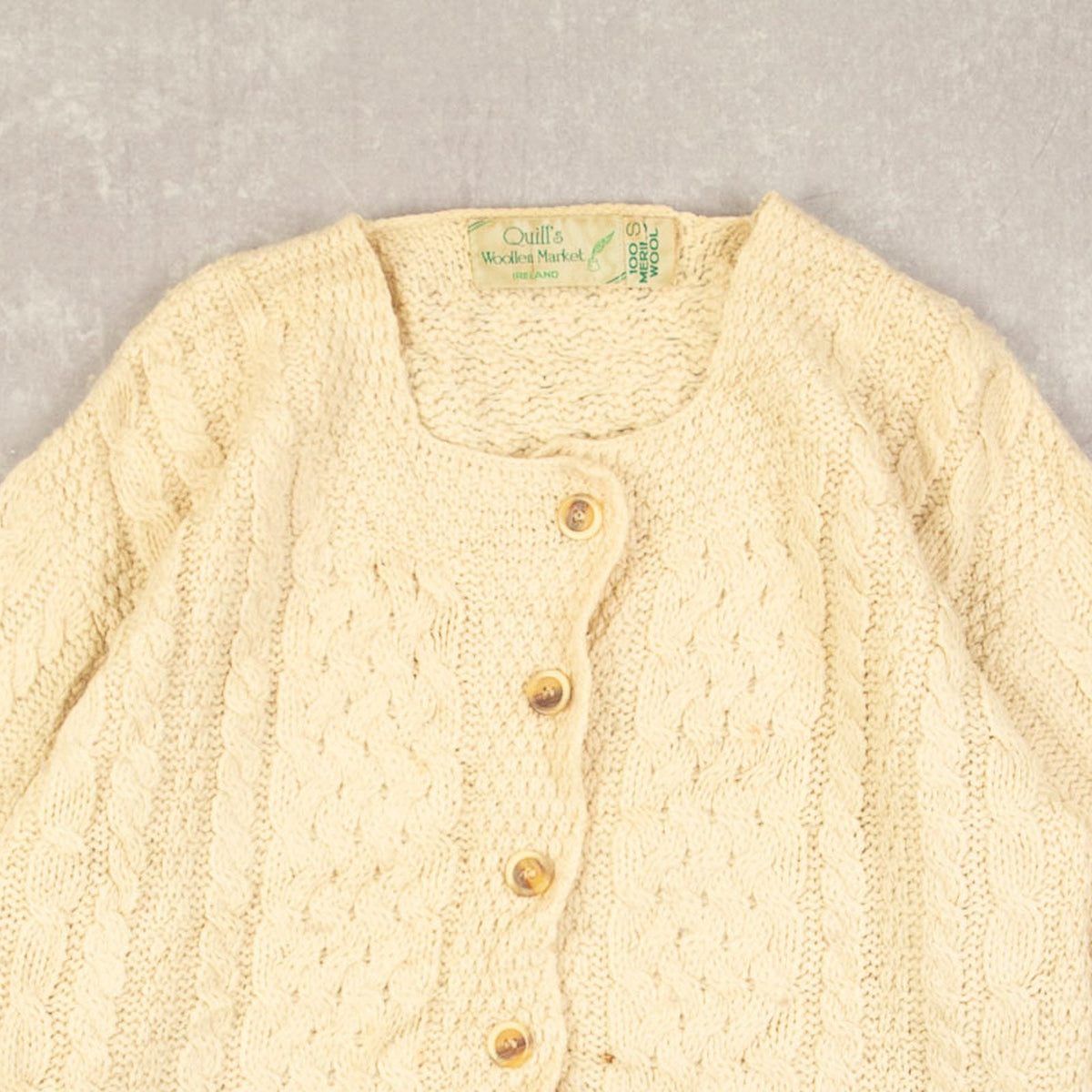 WOMEN'S VINTAGE 1990S ROUND NECK STRUCTURED CARDIGAN - LARGE