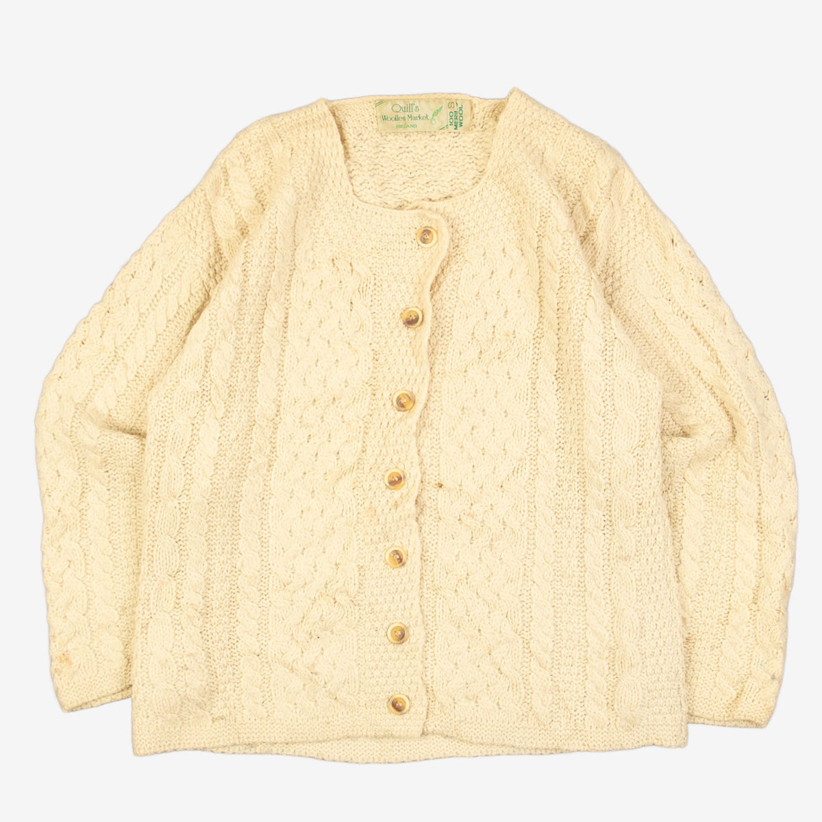 WOMEN'S VINTAGE 1990S ROUND NECK STRUCTURED CARDIGAN - LARGE