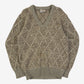 WOMEN'S VINTAGE 1990S DIAMOND STRUCTURED KNITTED JUMPER - MEDIUM