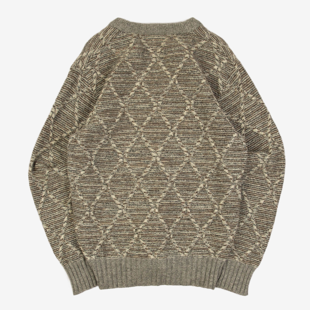 WOMEN'S VINTAGE 1990S DIAMOND STRUCTURED KNITTED JUMPER - MEDIUM
