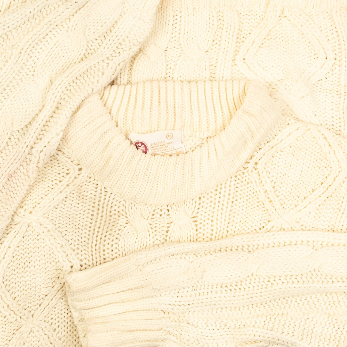 WOMEN'S VINTAGE 1980S SEARS ARAN KNITTED JUMPER - X-LARGE