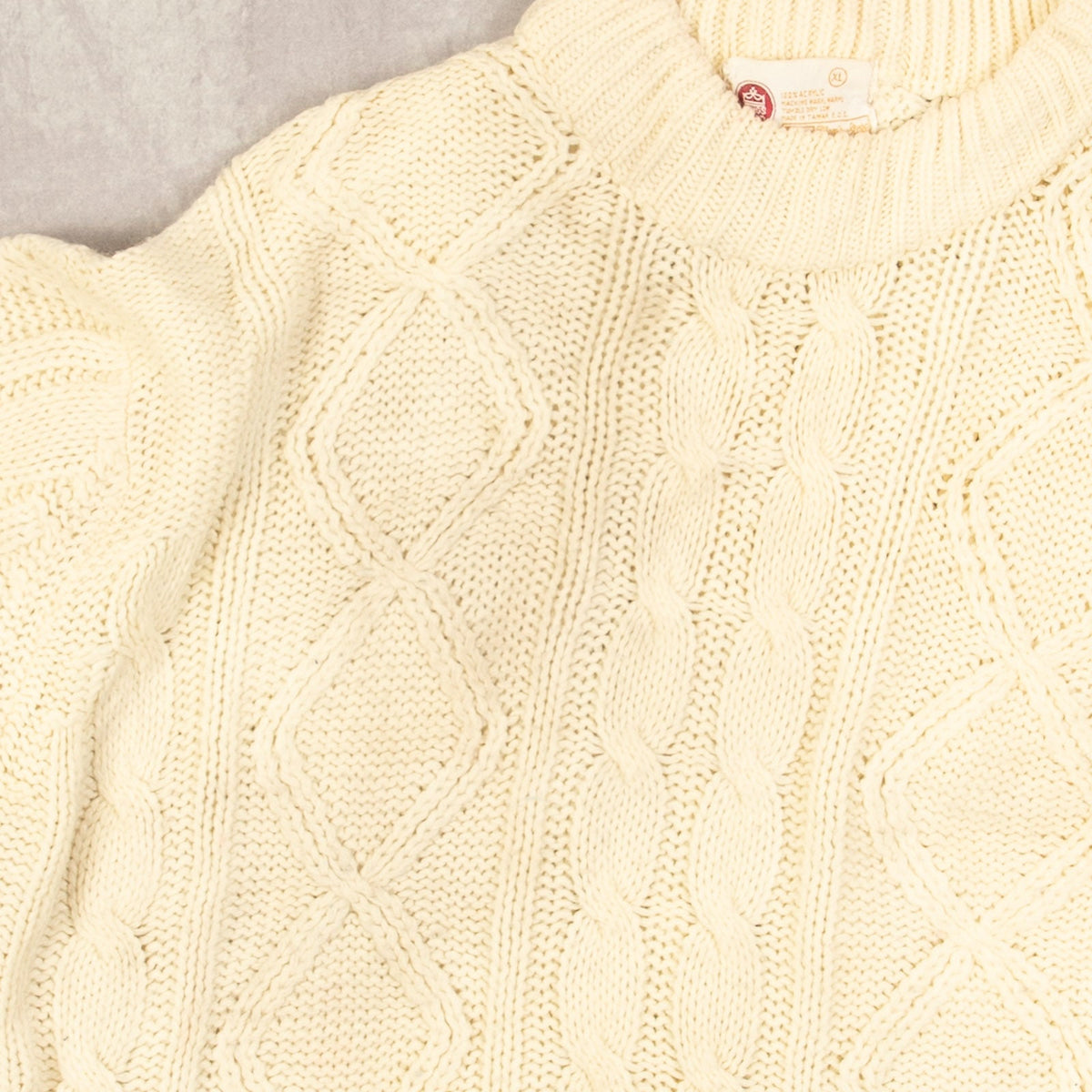 WOMEN'S VINTAGE 1980S SEARS ARAN KNITTED JUMPER - X-LARGE