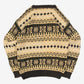 MEN'S VINTAGE 1990S HEAVY PATTERNED KNITTED JUMPER - LARGE
