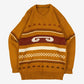 MEN'S VINTAGE 1980S PATTERNED KNITTED JUMPER - LARGE