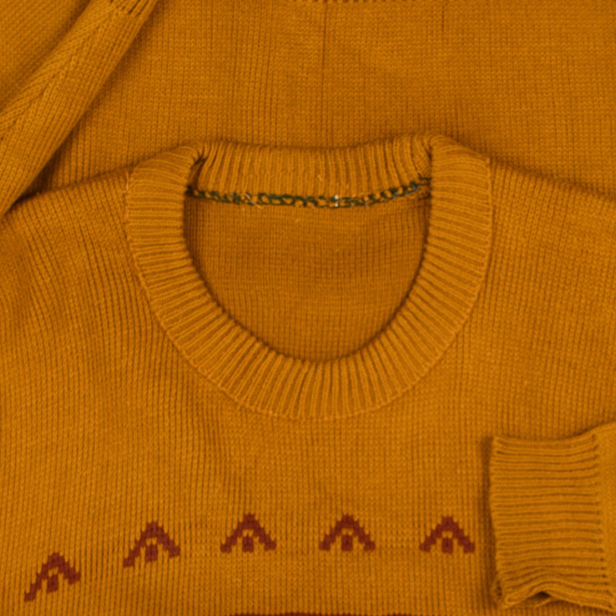MEN'S VINTAGE 1980S PATTERNED KNITTED JUMPER - LARGE