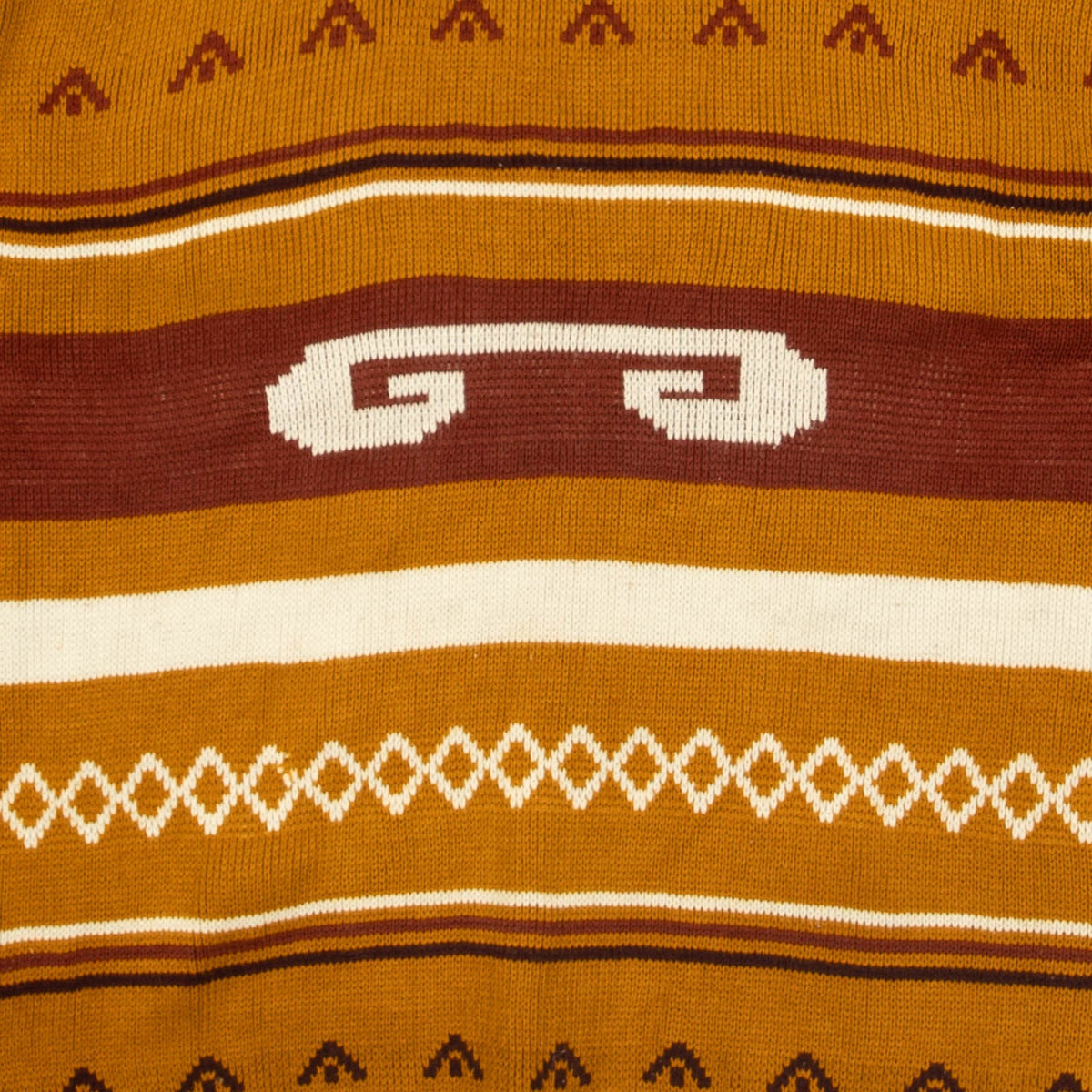 MEN'S VINTAGE 1980S PATTERNED KNITTED JUMPER - LARGE