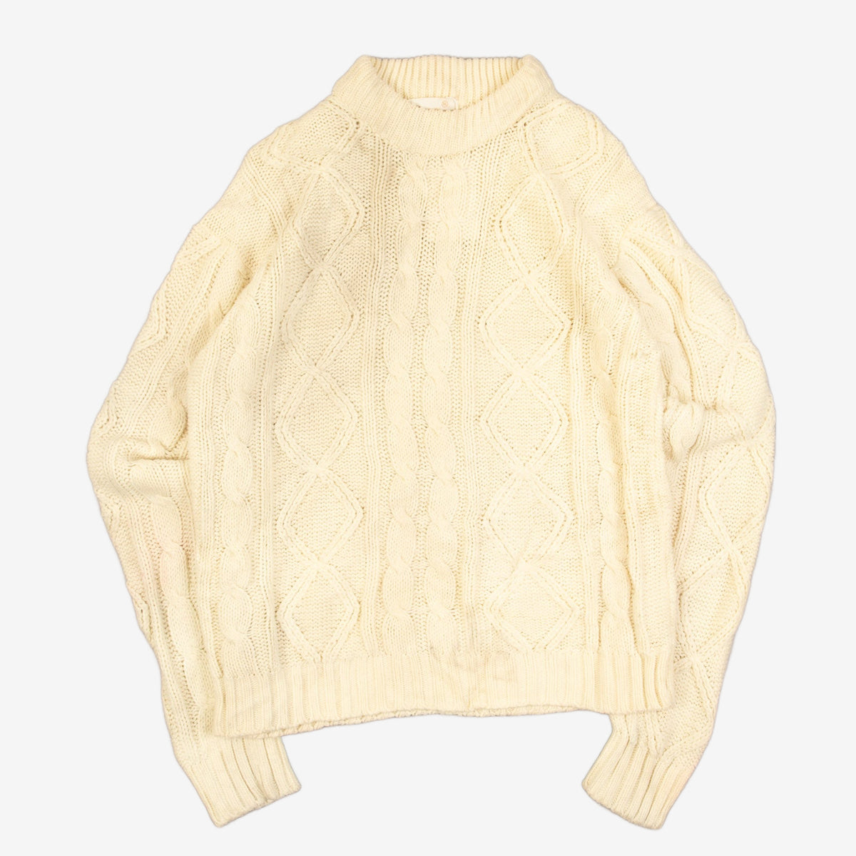 WOMEN'S VINTAGE 1980S SEARS ARAN KNITTED JUMPER - X-LARGE