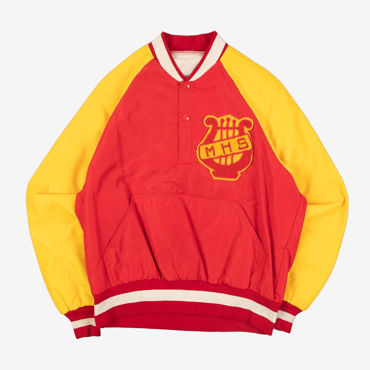 MEN'S VINTAGE 1990S PEP BAND QUARTER BUTTON PULLOVER JACKET - MEDIUM