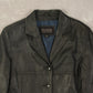WOMEN'S VINTAGE 1990S LEATHER BLAZER JACKET - LARGE