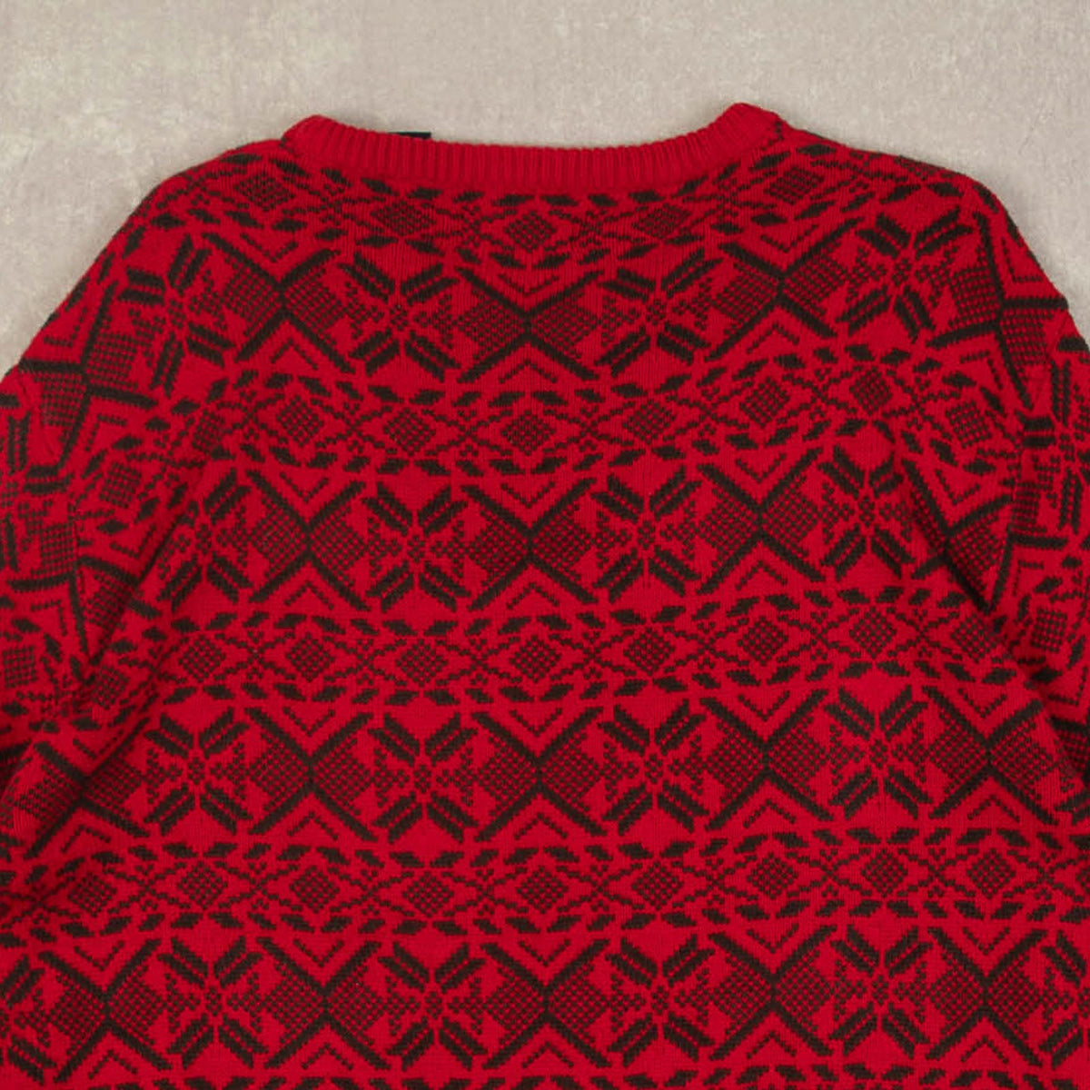 MEN'S VINTAGE CHAPS PATTERNED KNITTED JUMPER - LARGE