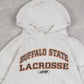MEN'S VINTAGE BUFFALO STATE LACROSSE HOODED SWEATSHIRT - SMALL