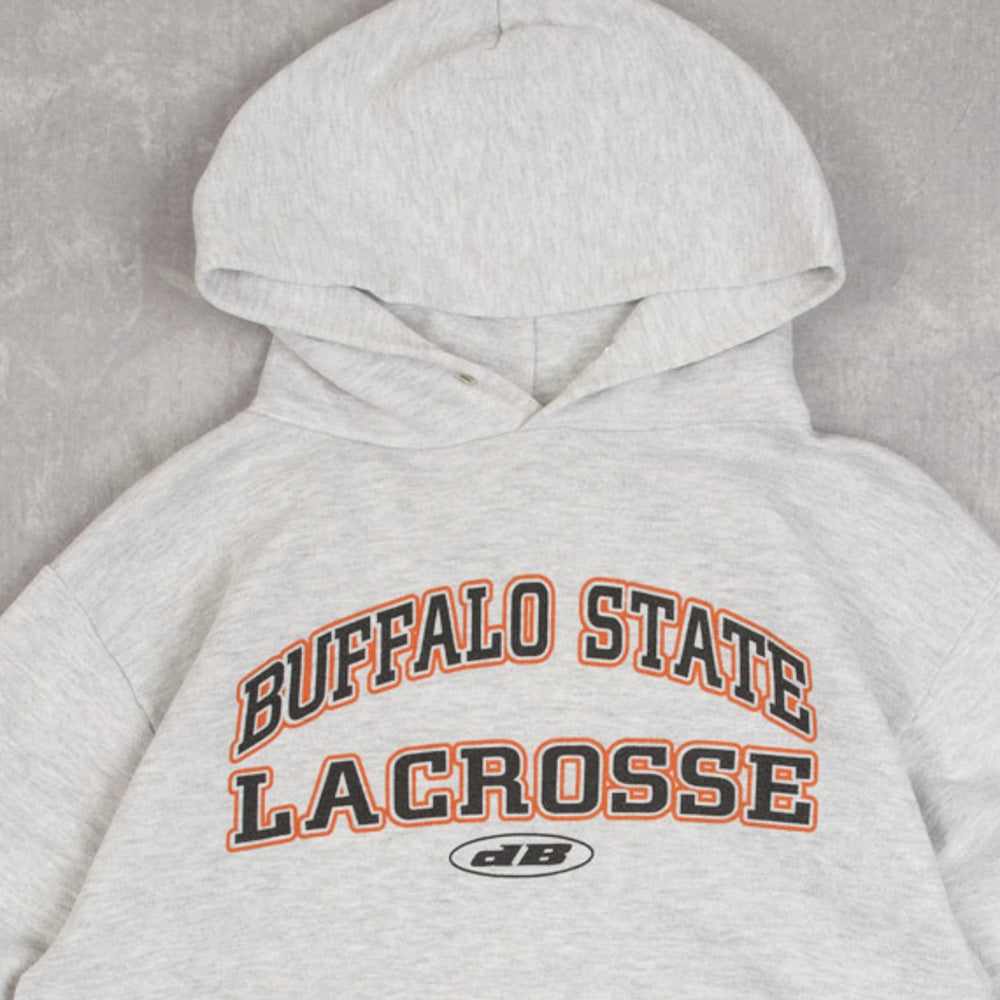 MEN'S VINTAGE BUFFALO STATE LACROSSE HOODED SWEATSHIRT - SMALL