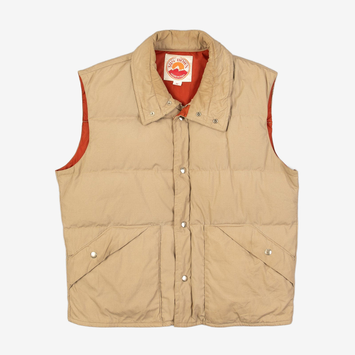 MEN'S VINTAGE 1980S PUFFER DOWN GILET JACKET - MEDIUM