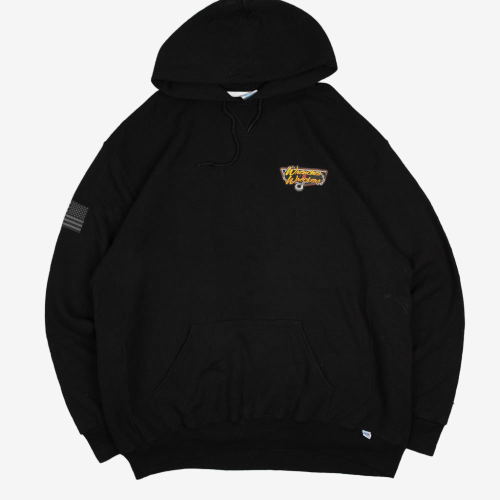 MEN'S VINTAGE RUSSELL ATHLETIC WRENCHERS & WRECKERS HOODED SWEATSHIRT - XX-LARGE