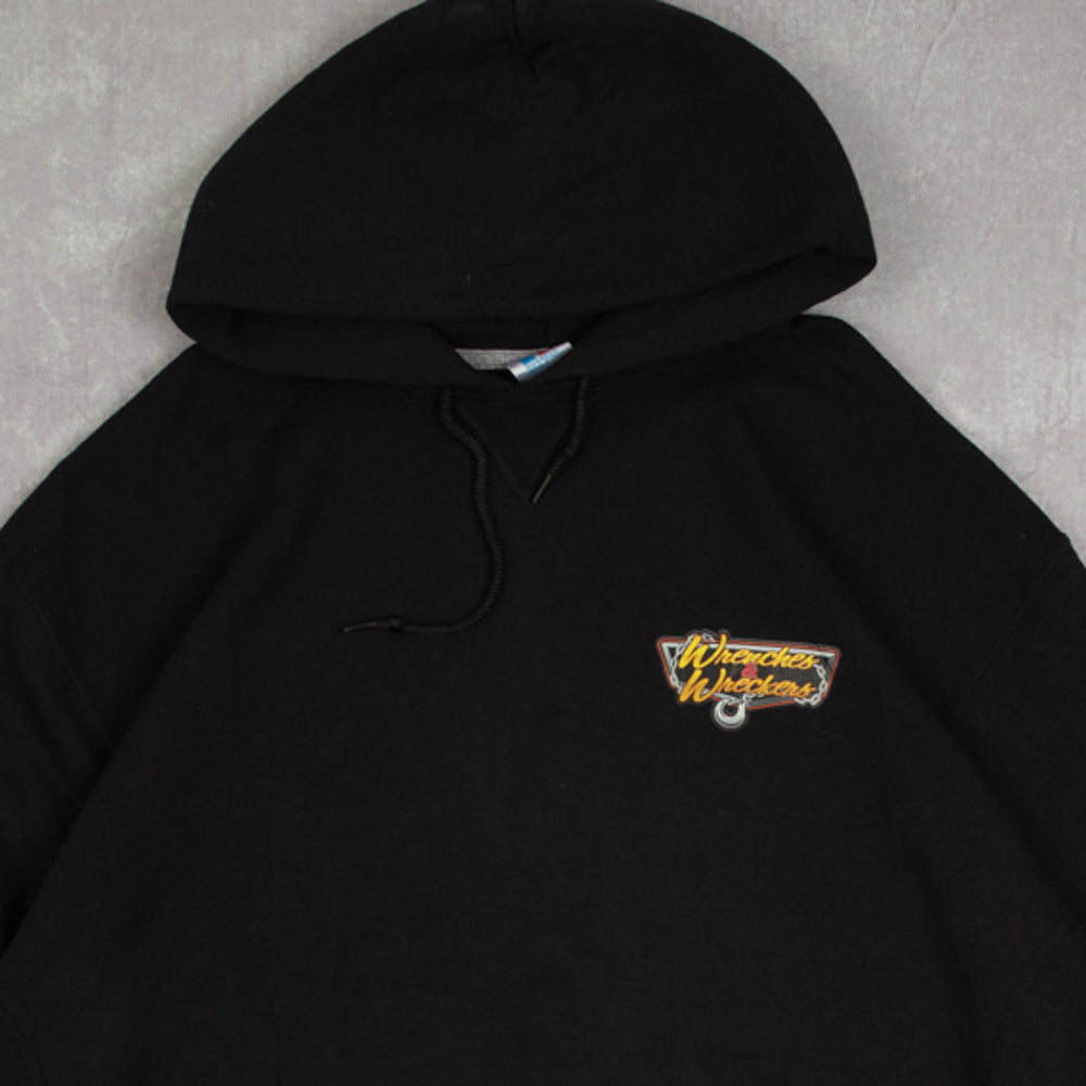 MEN'S VINTAGE RUSSELL ATHLETIC WRENCHERS & WRECKERS HOODED SWEATSHIRT - XX-LARGE