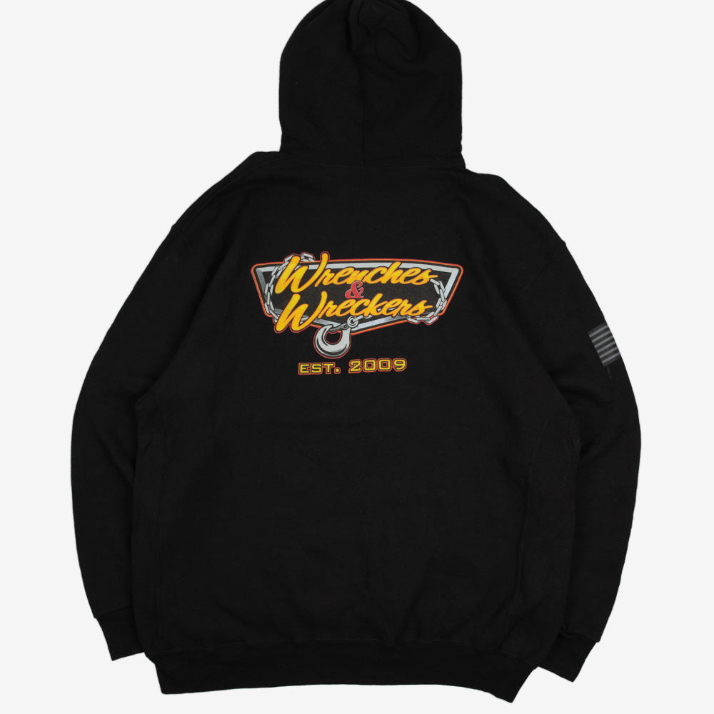 MEN'S VINTAGE RUSSELL ATHLETIC WRENCHERS & WRECKERS HOODED SWEATSHIRT - XX-LARGE