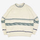 MEN'S VINTAGE 1990S STRUCTURED PATTERNED KNITTED JUMPER - LARGE