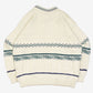 MEN'S VINTAGE 1990S STRUCTURED PATTERNED KNITTED JUMPER - LARGE