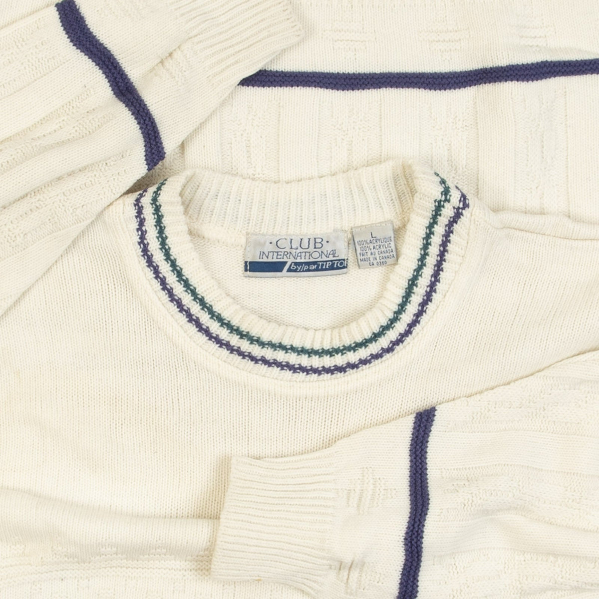 MEN'S VINTAGE 1990S STRUCTURED PATTERNED KNITTED JUMPER - LARGE