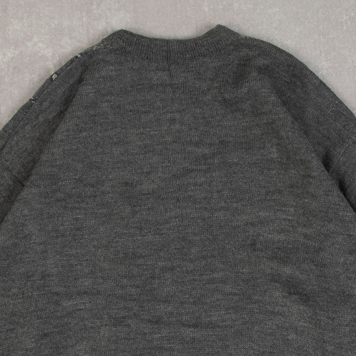 MEN'S VINTAGE 1990S PATTERNED KNITTED JUMPER - MEDIUM